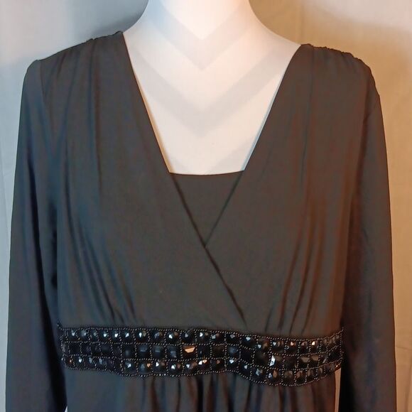 Black Tunic with Embellished Beaded Waist - Picture 2 of 6